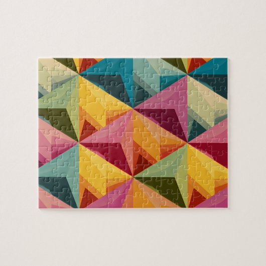 Bold Geometric Triangle Pattern Puzzle (Horizontal)
