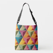 Bold Geometric Triangle Pattern Tragetaschen Mit Langen Trägern (Rückseite)