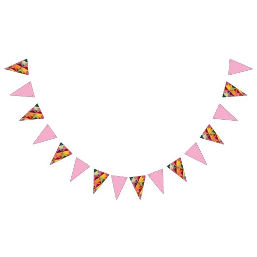 Bold Geometric Triangle Pattern  Wimpelkette (Alle)