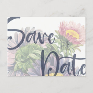 Bold Gerber Daisy Save the Date Postkartenvorlage Feiertagspostkarte