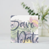 Bold Gerber Daisy Save the Date Template (Stehend Vorderseite)