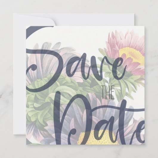 Bold Gerber Daisy Save the Date Template (Vorderseite)