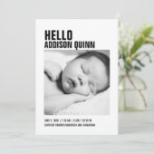 Bold Gingham Kariert Baby Foto Geburtserklärung Ankündigung (Stehend Vorderseite)