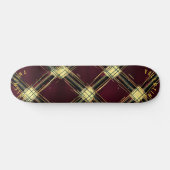 Bold Gold Accent Christmas Tartan Kariertes Design Skateboard (Horizontal)
