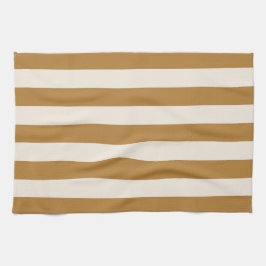 Bold Gold and Cream Stripe Geschirrtuch