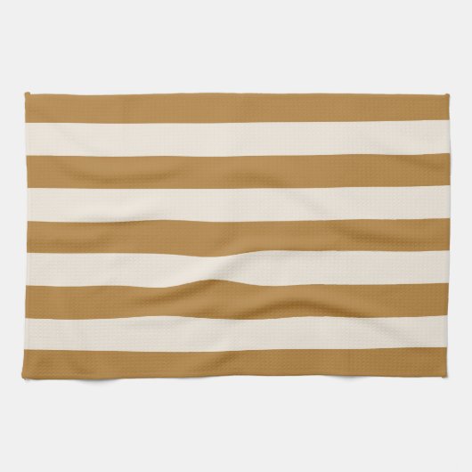 Bold Gold and Cream Stripe Geschirrtuch (Horizontal)