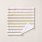 Bold Gold and cream stripe pattern Badhandtuch Set (Waschlappen)