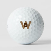 Bold Gold & Blackk Monogram Titleist Pro VI Golfball (Vorderseite)