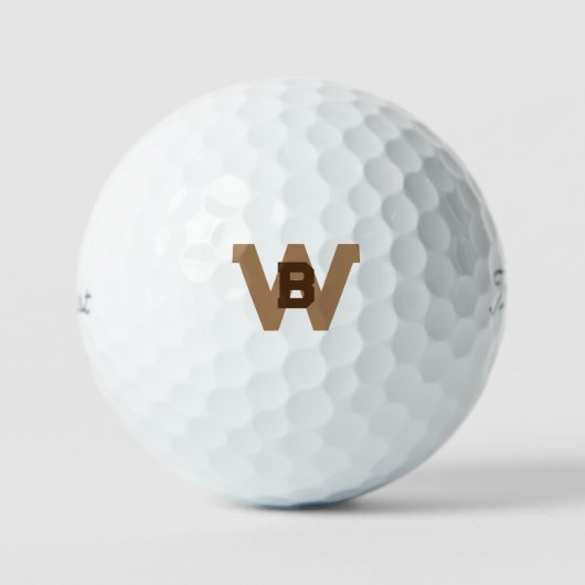 Bold Gold & Blackk Monogram Titleist Pro VI Golfball (Vorderseite)