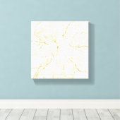 Bold Gold Floral Line Art Minimalist Macro Bloom  Leinwanddruck (Insitu (Holzboden))