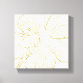 Bold Gold Floral Line Art Minimalist Macro Bloom  Leinwanddruck (Vorderseite)