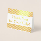 Bold Gold Foil "Danke für deine Hilfe!" Karte (Vorderseite)