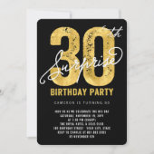 Bold Gold Foil Überraschung 30. Geburtstag Party E Einladung (Vorderseite)