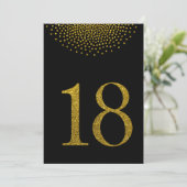 Bold Gold Glitzer Wedding Party Tischnummern (Stehend Vorderseite)