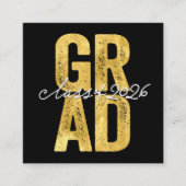 Bold Gold GRAD Stilvolle Abschluss Uni Fund Begleitkarte (Vorderseite)