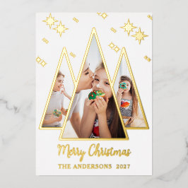 Bold Gold Holiday Foto Card Folien Feiertagskarte
