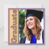 Bold Gold Lavender Foto Abschluss Graduate Party Einladung (Rückseite)