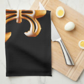 Bold Gold Lilie Geschirrtuch (Viertel Falte)