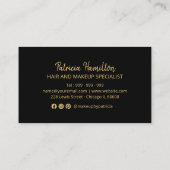 Bold Gold Makeup Artist Hair Salon 5 Loyalty Card Visitenkarte (Rückseite)