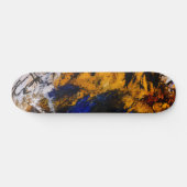 Bold Gold Navy Grunge Abstract Skateboard (Horizontal)