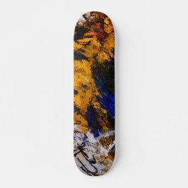 Bold Gold Navy Grunge Abstract Skateboard