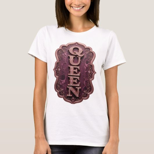 Bold Gold QUEEN Custom Design T-Shirt (Vorderseite)