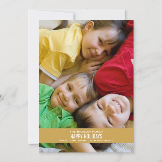 Bold Gold-Urlaubskarte Feiertagskarte (Vorderseite)