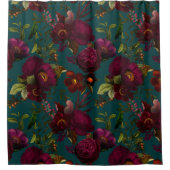 Bold Gothic Night Moody Florals Duschvorhang (Vorderseite)