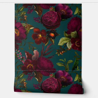 Bold Gothic Night Moody Florals Wallpaper Tapete