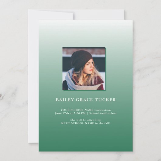 Bold GRAD 2023 Overlay Green Abschluss Ankündigung (Rückseite)