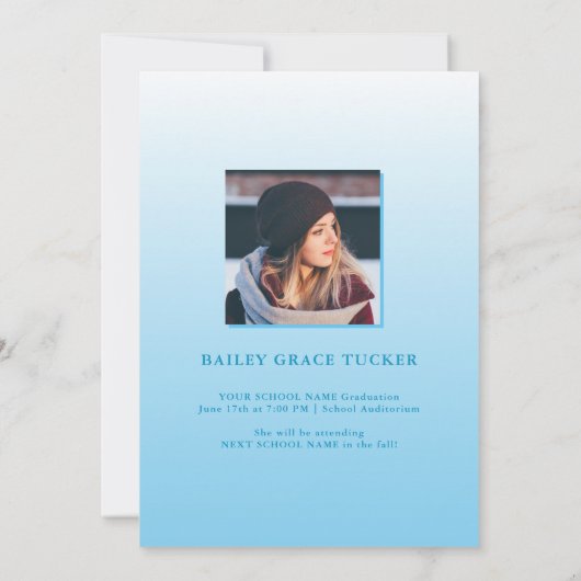 Bold GRAD 2023 Overlay Light Blue Abschluss Ankündigung (Rückseite)