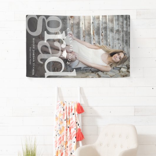 Bold GRAD Black Ombre Overlay Foto Abschluss Banner (Insitu)