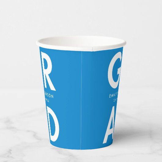 Bold Grad Blue Abschluss Pappbecher (Rechts)