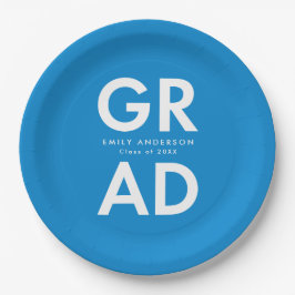 Bold Grad Blue Abschluss Pappteller