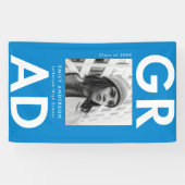 Bold Grad Blue Foto Graduation Banner (Horizontal)