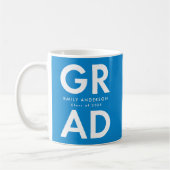 Bold Grad Blue Foto Graduation Kaffeetasse (Links)