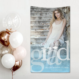 Bold GRAD Blue Ombre Overlay Foto Abschluss Banner