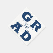 Bold Grad Blue on White Graduation Party Serviette (Ecke)