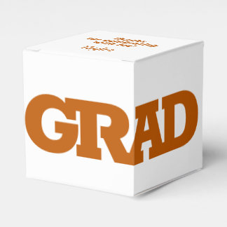 Bold GRAD Burnt Orange auf der White Graduation Pa Geschenkschachtel
