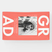 Bold Grad Coral Photo Graduation Banner (Horizontal)