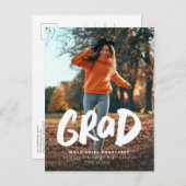 Bold grad Foto Abschluss Postkarte Einladung (Vorne/Hinten)
