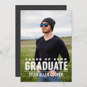 BOLD GRAD Foto Graduation Party Ankündigung (Vorne/Hinten)