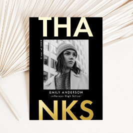 Bold Grad Gold Foil Abschluss Danke Karte