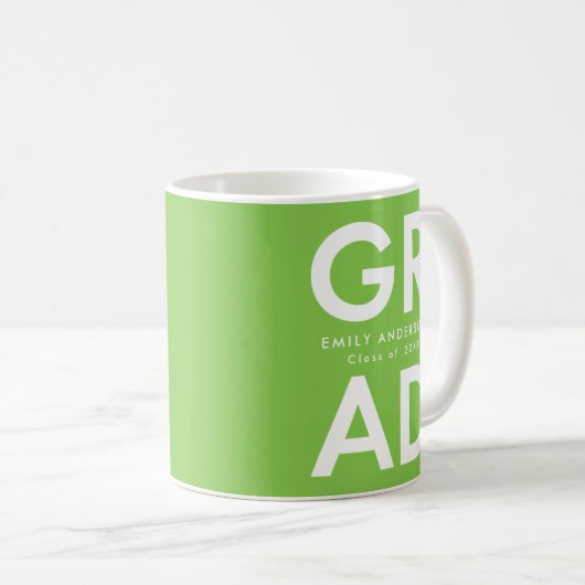 Bold Grad Lime Green Abschluss Kaffeetasse (VorderseiteRechts)