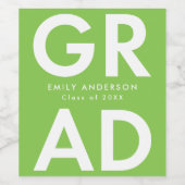 Bold Grad Lime Green Abschluss Weinetikett (Einzelnes Label)