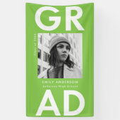 Bold Grad Lime Green Foto Abschluss Banner (Vertikal)