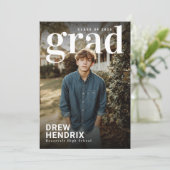 Bold Grad PhotoPop Graduation Announcement Ankündigung (Stehend Vorderseite)