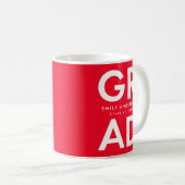 Bold Grad Red Abschluss Kaffeetasse (VorderseiteRechts)