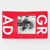 Bold Grad Red Foto Abschluss Banner (Horizontal)