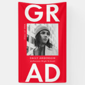 Bold Grad Red Foto Abschluss Banner (Vertikal)